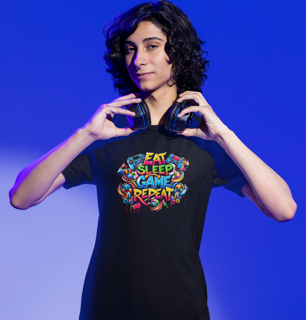 Eat Sleep Game Repeat Tee