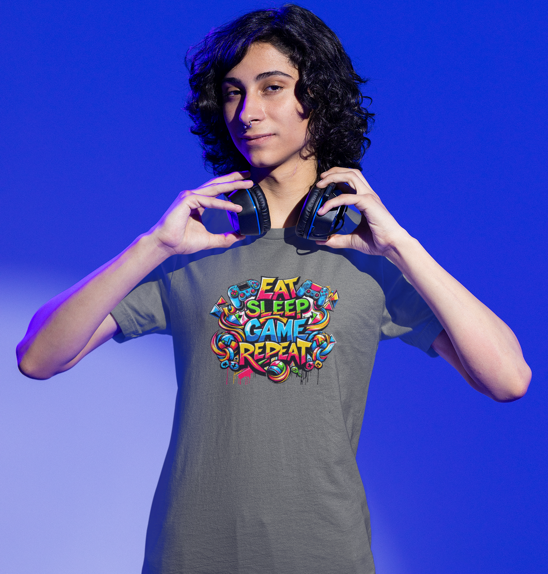 Eat Sleep Game Repeat Tee